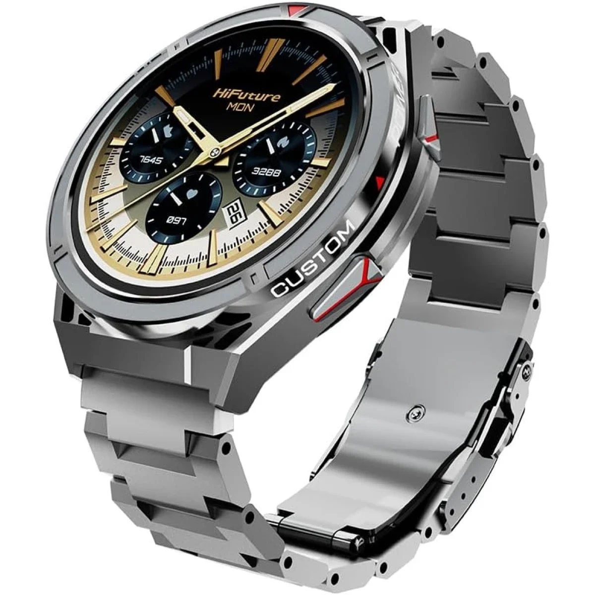 HiFuture ACTIVE Smartwatch with Dual-Band GPS, 1.43-Inch AMOLED Display, IP68, Silver - Thumbnail 2