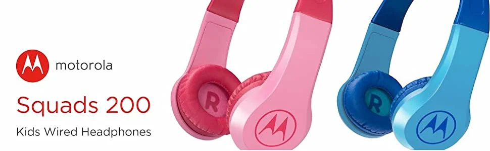 Motorola Squads 200 Kids Wired Headphones with 85 dB Safe Volume Limit, 3.5mm Aux, Blue - Thumbnail 15
