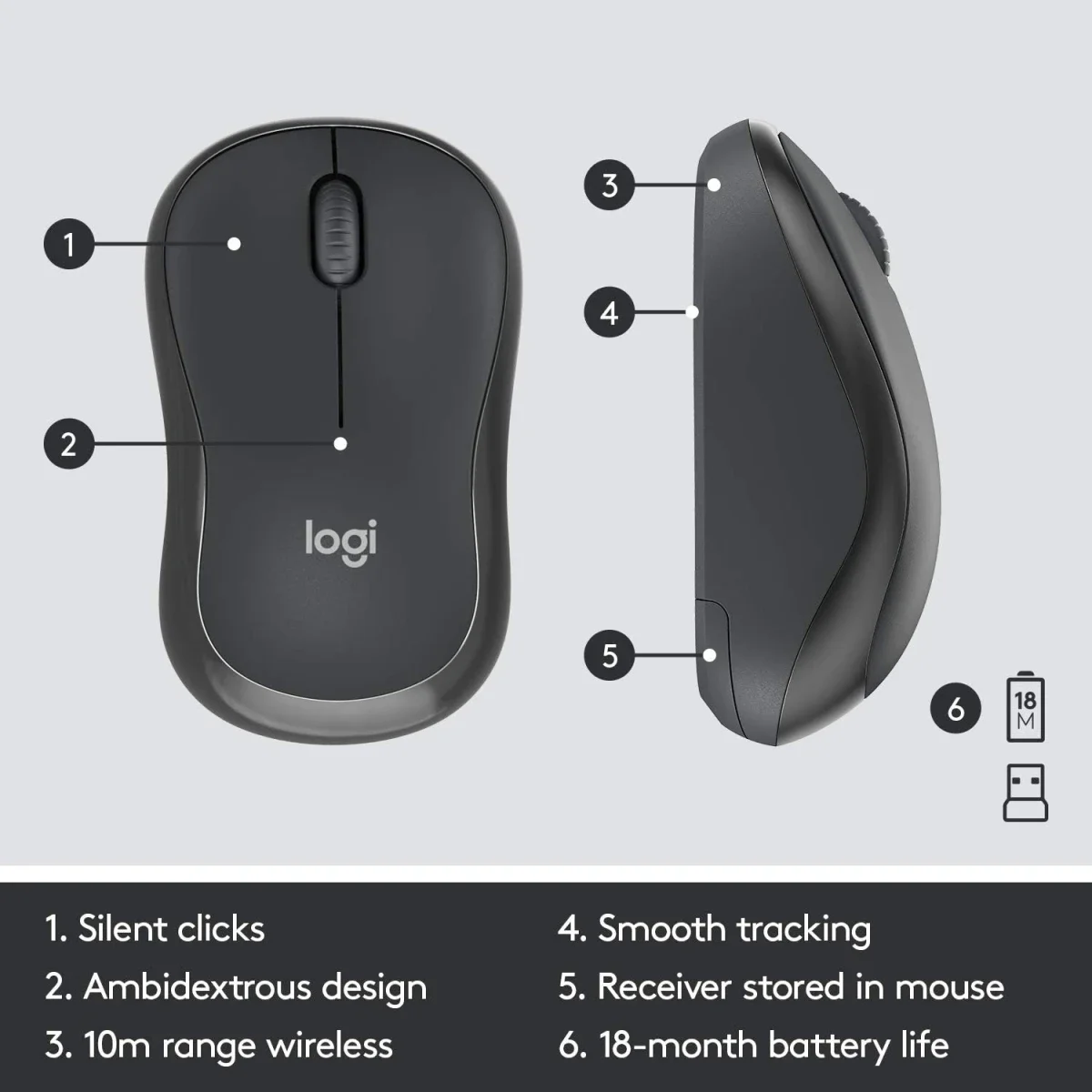 Logitech MK295 Wireless Keyboard and Mouse Combo with SilentTouch - Image 4