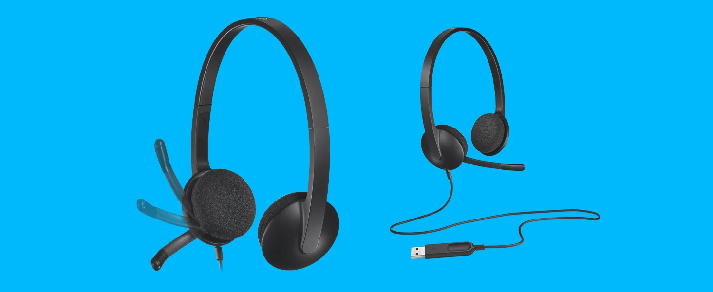 سماعة رأس Logitech H340 سلكية ستيريو USB مع ميكروفون عازل للضوضاء، أسود - Thumbnail 10