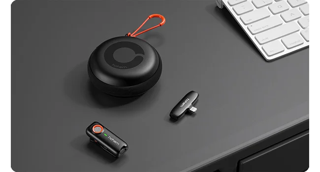 ميكروفون لافالير لاسلكي Hohem MIC-01 مع إلغاء ضوضاء DSP و2 مرسل + 1 مستقبل وعلبة شحن، أبيض - Image 19