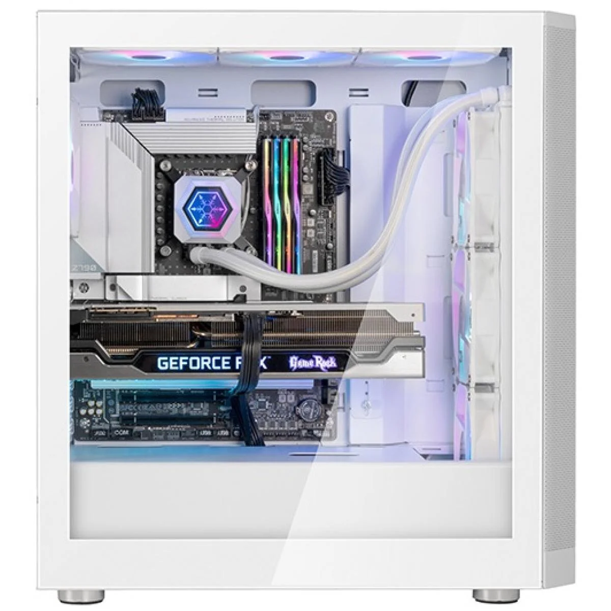SilverStone FARA 514X White ARGB ATX Mid-Tower Gaming Case with Tempered Glass - Thumbnail 2