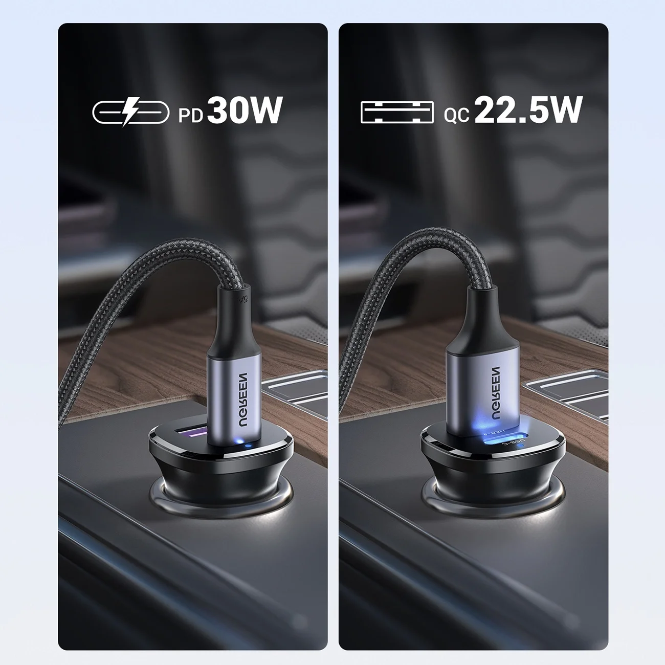 Ugreen 25845 Car Charger USB-C and USB-A 30W - Image 4