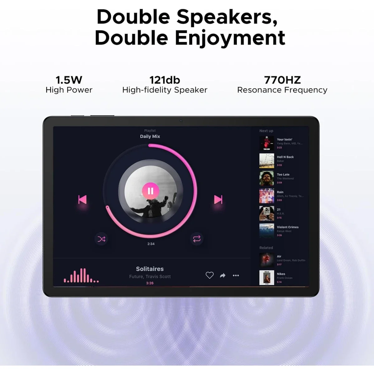 DOOGEE Tab G6 Plus VIB Edition 11-Inch LTE Tablet, 256GB, 8GB + 24GB Shared Memory, Purple - Thumbnail 8