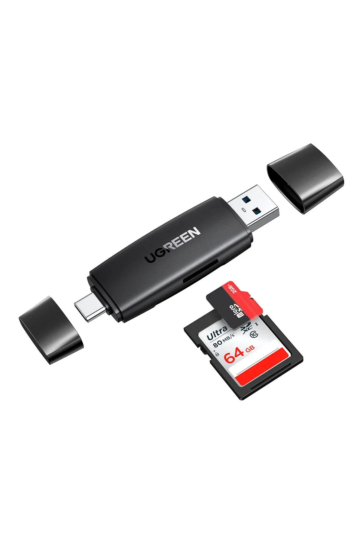Ugreen 80191 USB-C & USB-A 3.0 SD MicroSD Card Reader - Image 1