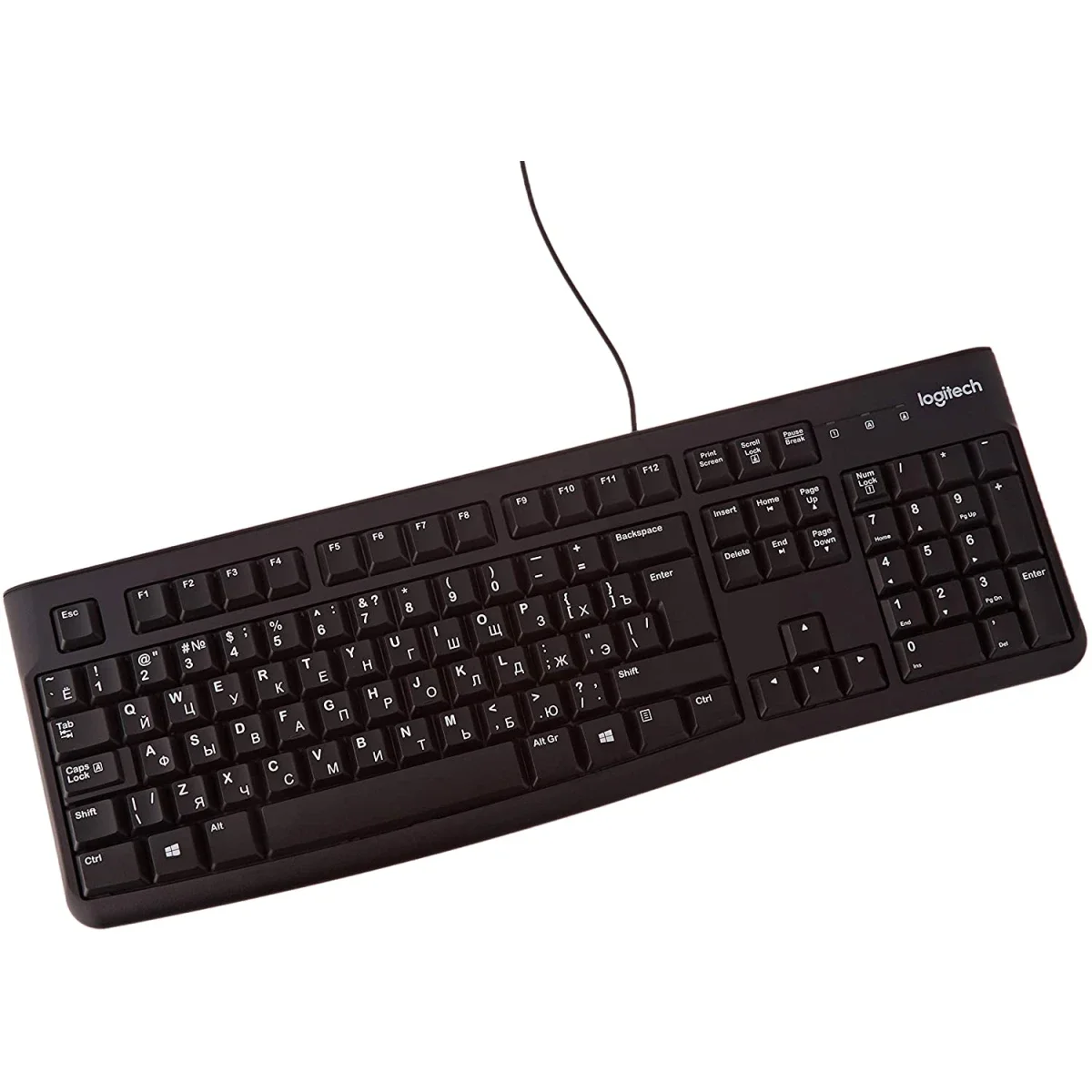 كيبورد Logitech K120 سلكي USB كامل الحجم لنظام Windows، أسود - Thumbnail 2