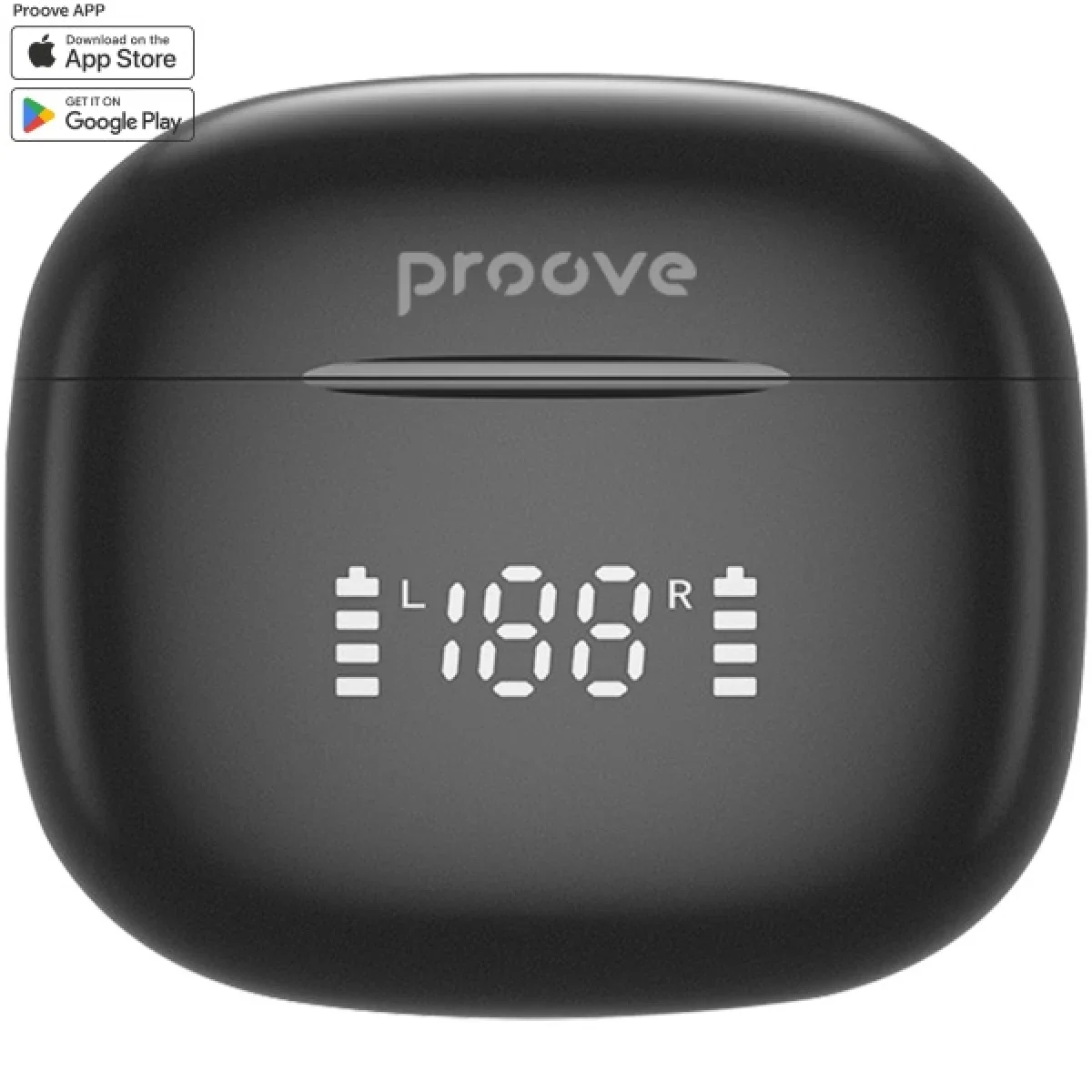 سماعات Proove 13095 Digital TWS لاسلكية مع شاشة LED وBluetooth 5.4 ومقاومة IPX4، أسود - Image 5