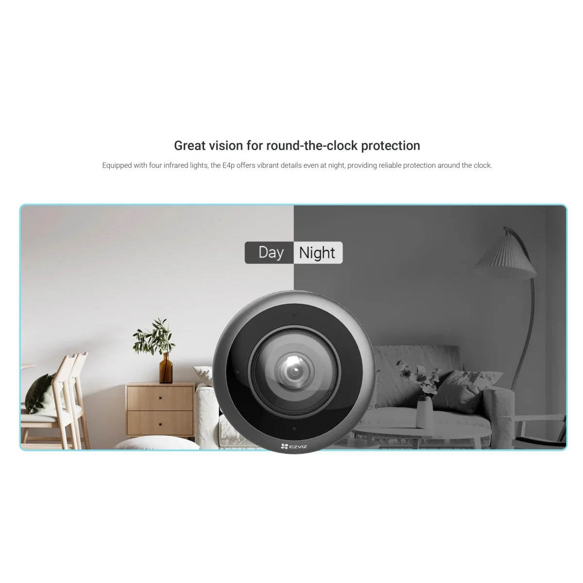Ezviz E4p 3K+ Smart Fisheye Camera 6MP 360° Panoramic View Dual-Band Wi‑Fi Two-Way Talk - Image 4