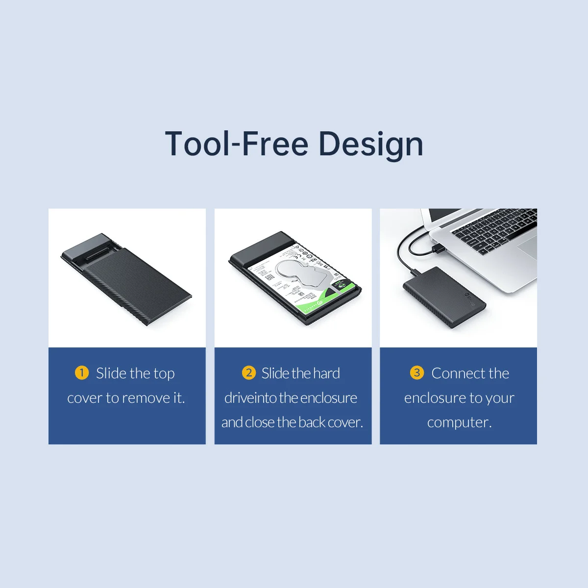 علبة هارد خارجية ORICO 2521C3-CX-BK-EP محمولة USB 3.1 Gen1 Type-C أسود - Image 16
