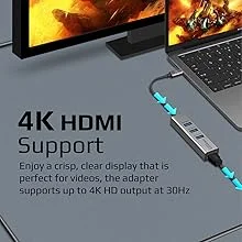 محول USB-C إلى HDMI من الألومنيوم Promate MediaHub-C3 مع 3 منافذ USB 3.0 ودقة 4K 30Hz - Image 12