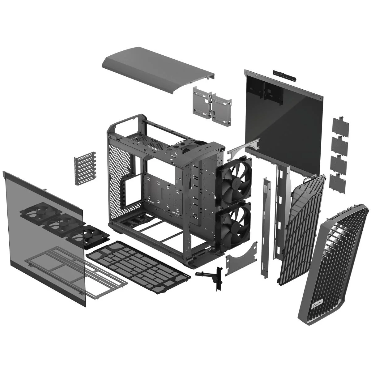 Fractal Design Torrent Gray TG Light Tint Mid-Tower Tempered Glass Gaming Case - Image 2