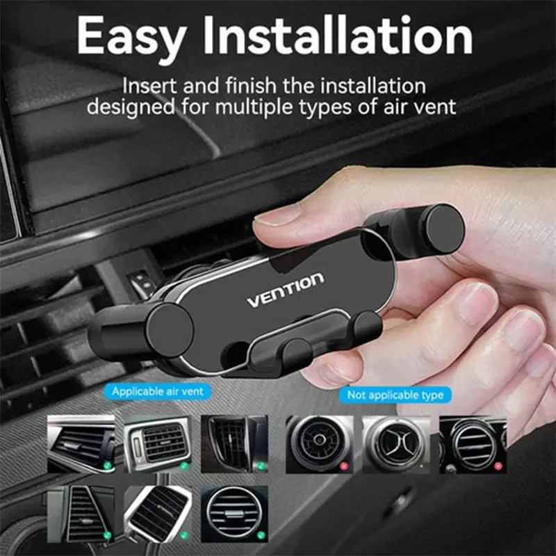 Vention KCEH0 Car Phone Mount with Duckbill Clip - Gray - Image 5