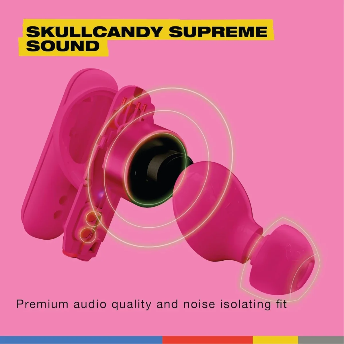 Skullcandy Smokin' Buds Wireless Bluetooth Earbuds, Pink - Thumbnail 5