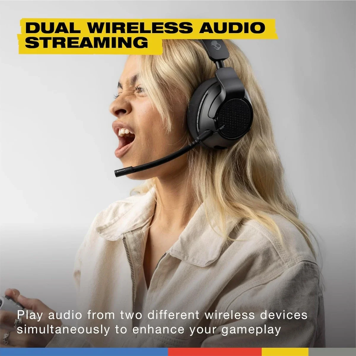 سماعة ألعاب Skullcandy Crusher PLYR 720 لاسلكية مع صوت THX المكاني - Digi-Black - Thumbnail 7