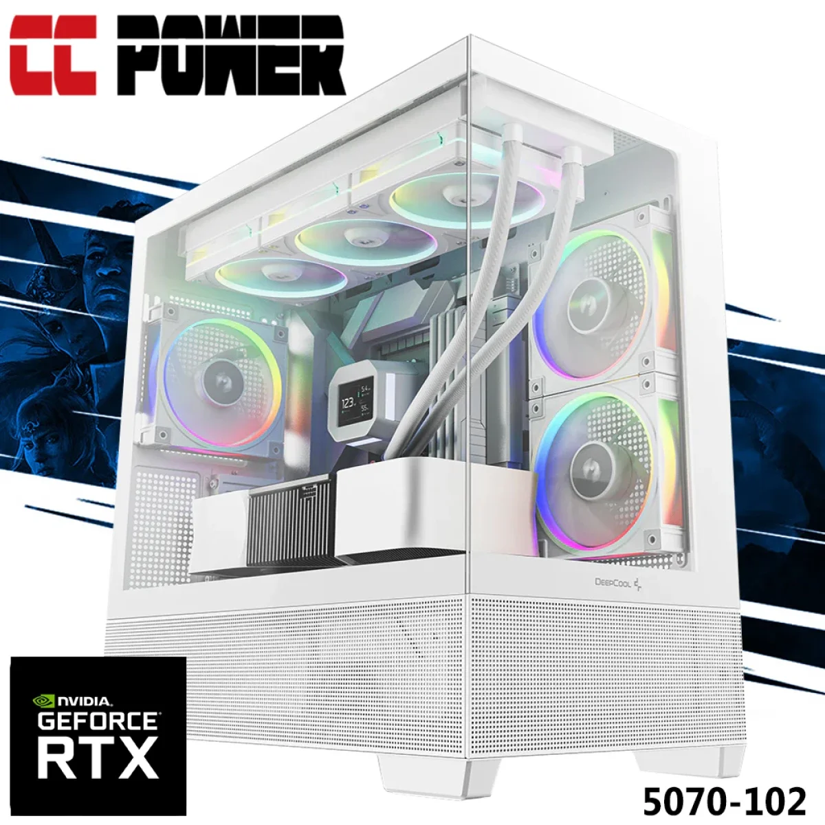 كمبيوتر ألعاب City Center Computers CC Power 5060TI-114 بمعالج Intel Core i5-14600K وكرت RTX 5060 Ti 16GB DDR7 وتبريد سائل - Image 1