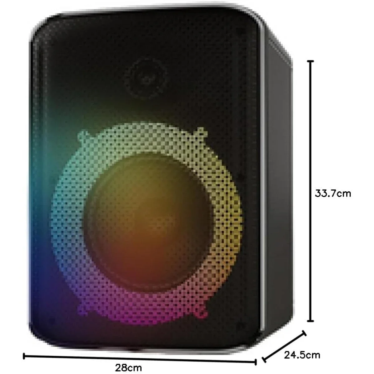 HiFuture Event 80W Portable Bluetooth Speaker with RGB Lights, Karaoke and Power Bank - Black - Thumbnail 2