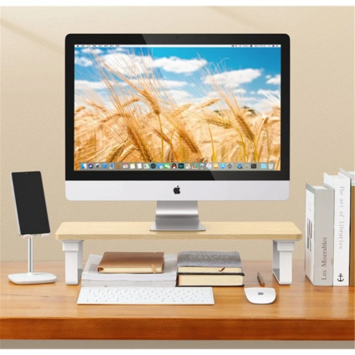 Ugreen LP224 Foldable Laptop Desk Bed Stand - Wood Grain - Image 8