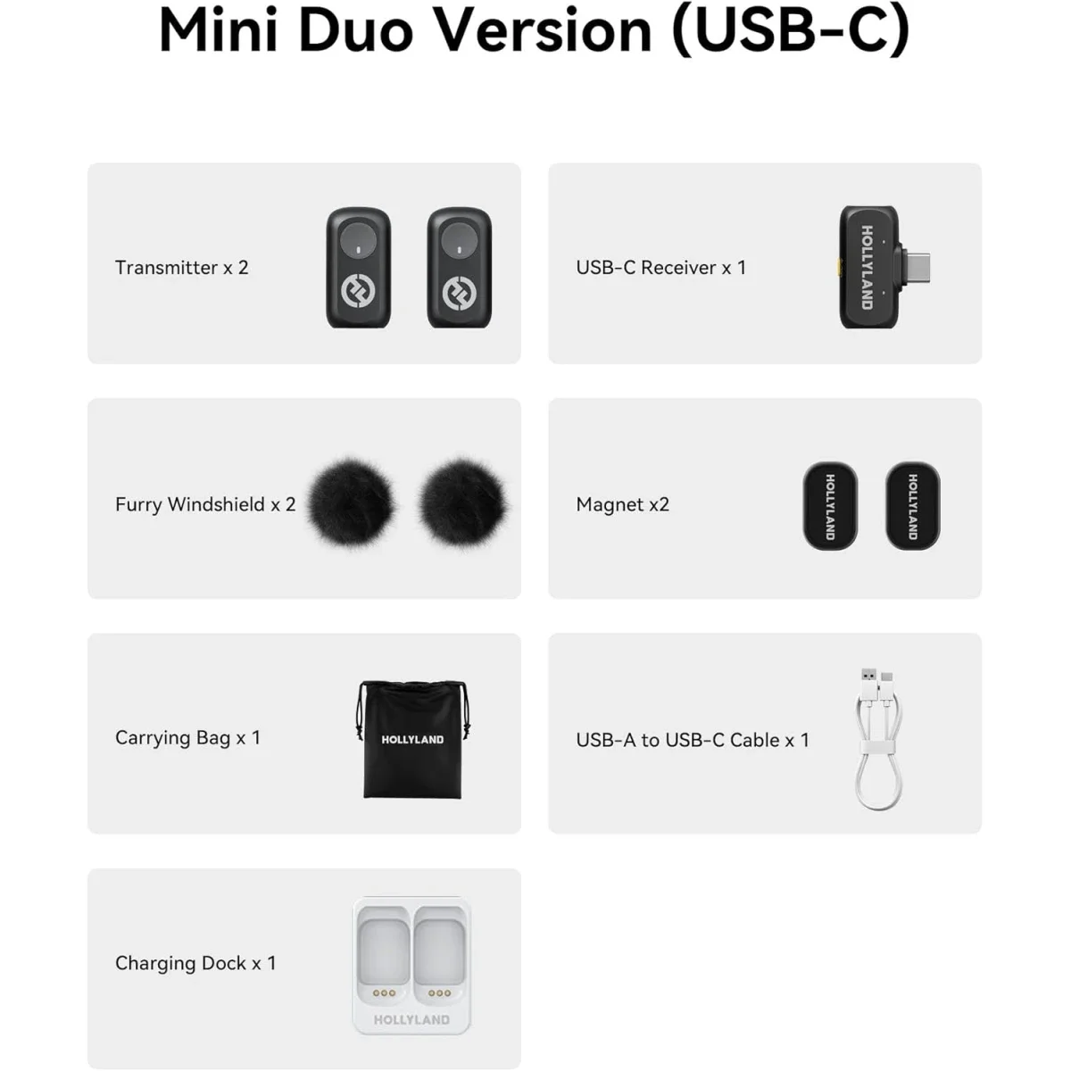 ميكروفون لاسلكي Hollyland Lark A1 Mini مع مستقبل USB-C، أسود - Image 9