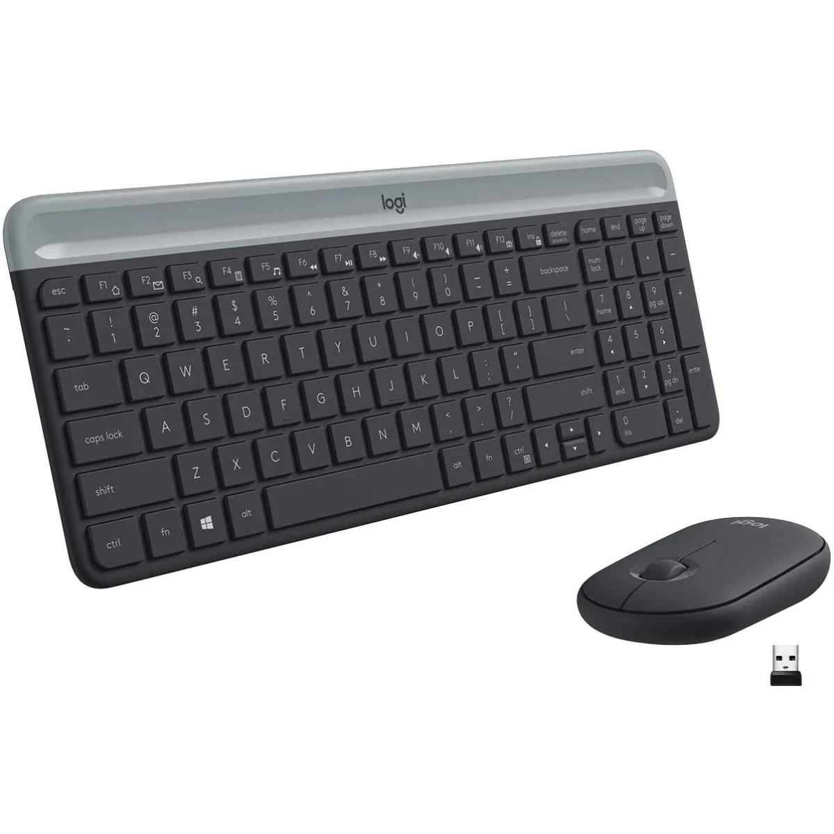 مجموعة لوحة مفاتيح وفأرة لاسلكية Logitech MK470 Slim بتخطيط عربي/إنجليزي