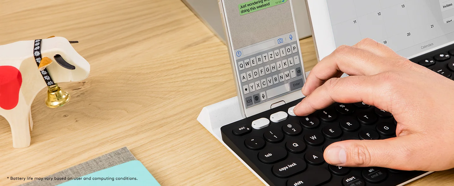 لوحة مفاتيح Logitech K780 لاسلكية متعددة الأجهزة لنظامي Windows وMac - Thumbnail 4