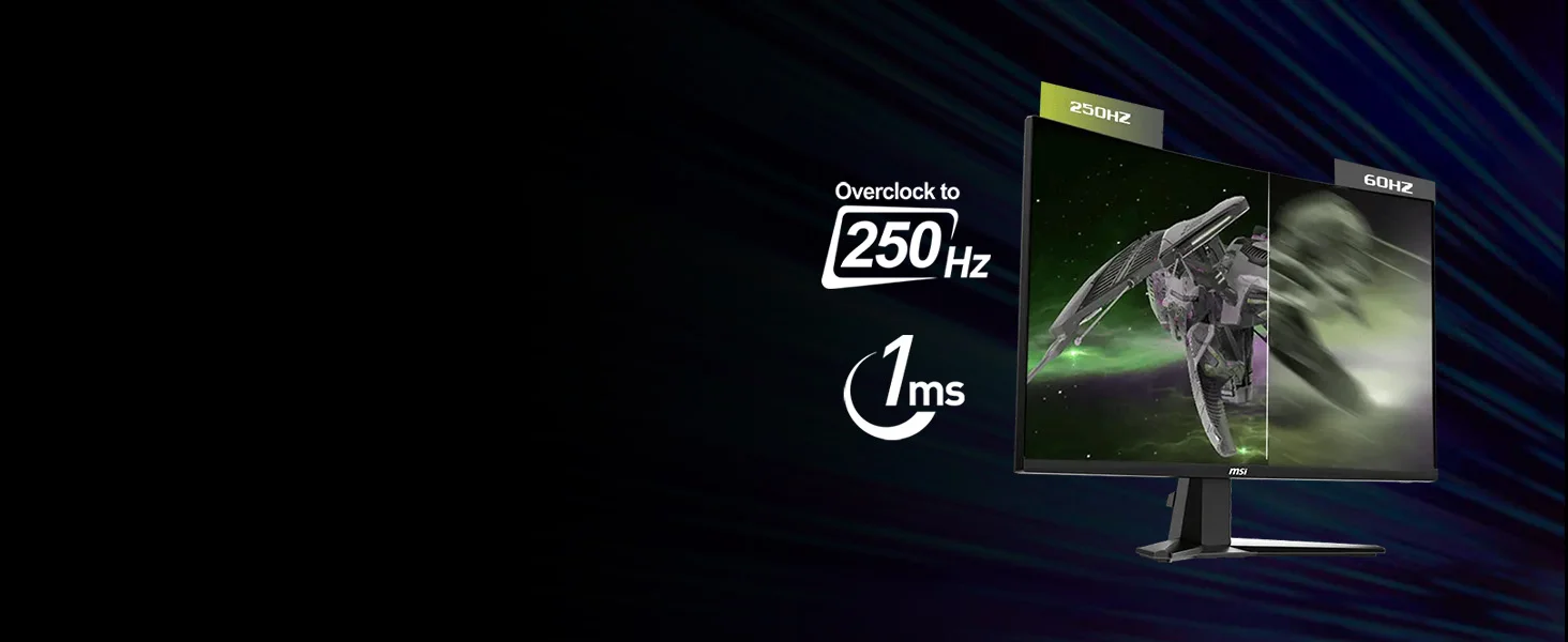 شاشة ألعاب MSI MAG 32C6X منحنية 31.5 إنش FHD 1920 x 1080، انحناء 1500R، 250 هرتز، 1 مللي ثانية، Adaptive-Sync، HDR Ready، أسود، كفالة 3 سنوات - Thumbnail 13