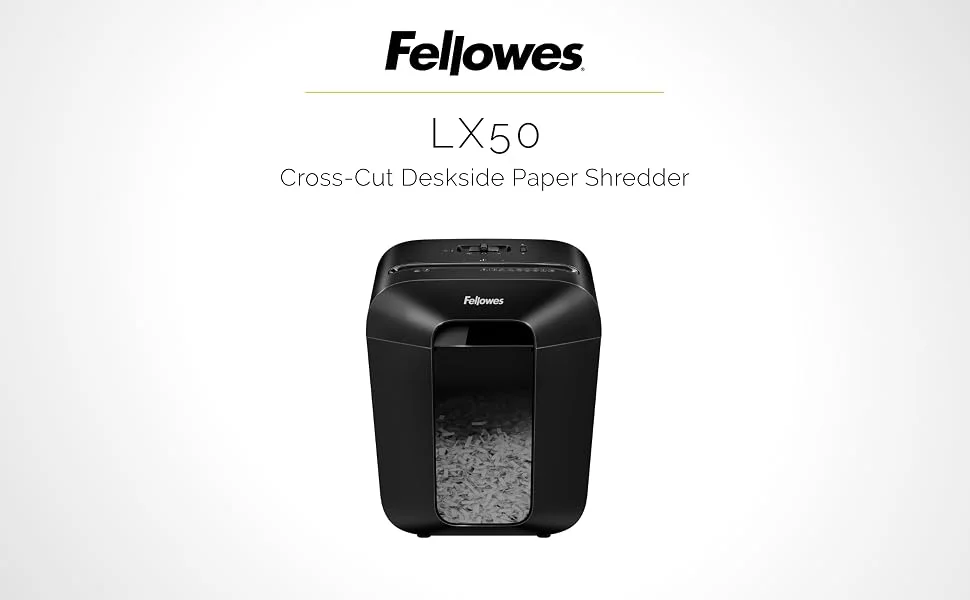آلة تقطيع الورق Fellowes Powershred LX50 بقص متقاطع 9 ورقات، P-4، سعة 4.4 جالون - Image 9