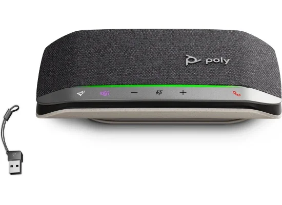 مكبر صوت للمكالمات Poly Sync 20-M محمول بتقنية Bluetooth مع محول USB-C إلى USB-A - Image 8