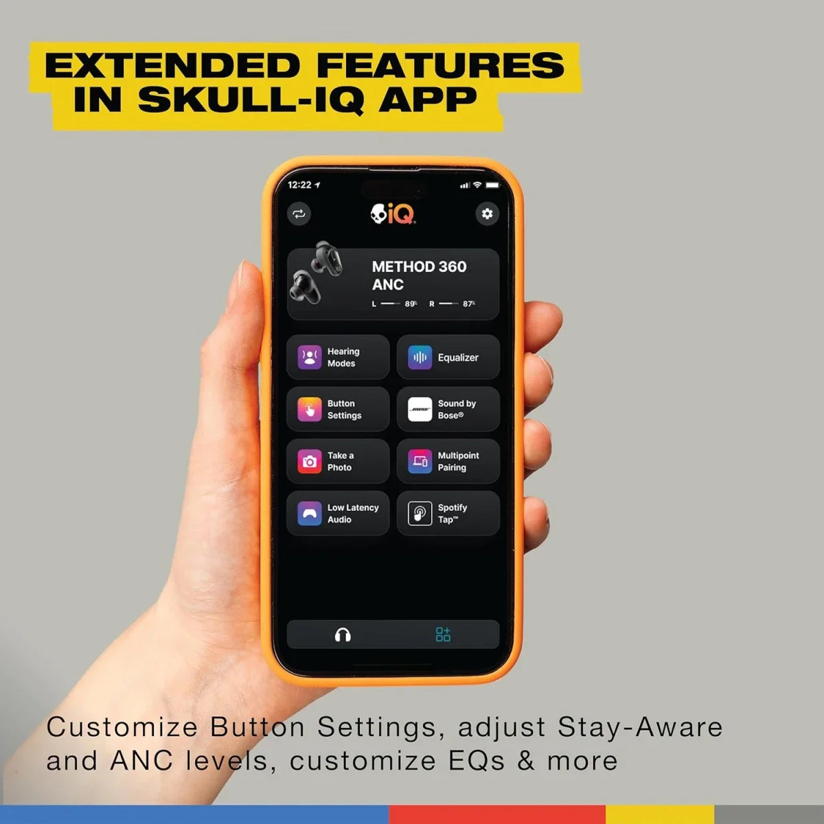 سماعات أذن لاسلكية Skullcandy Method 360 ANC بصوت Bose، أسود حقيقي - Image 6