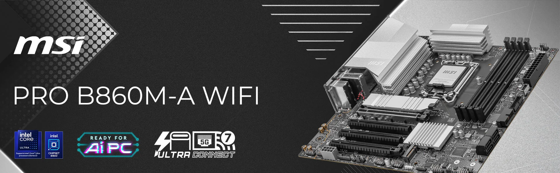 MSI PRO B860M-E mATX Motherboard LGA 1851 DDR5 PCIe 5.0 M.2 Gen5 5G LAN - Image 4