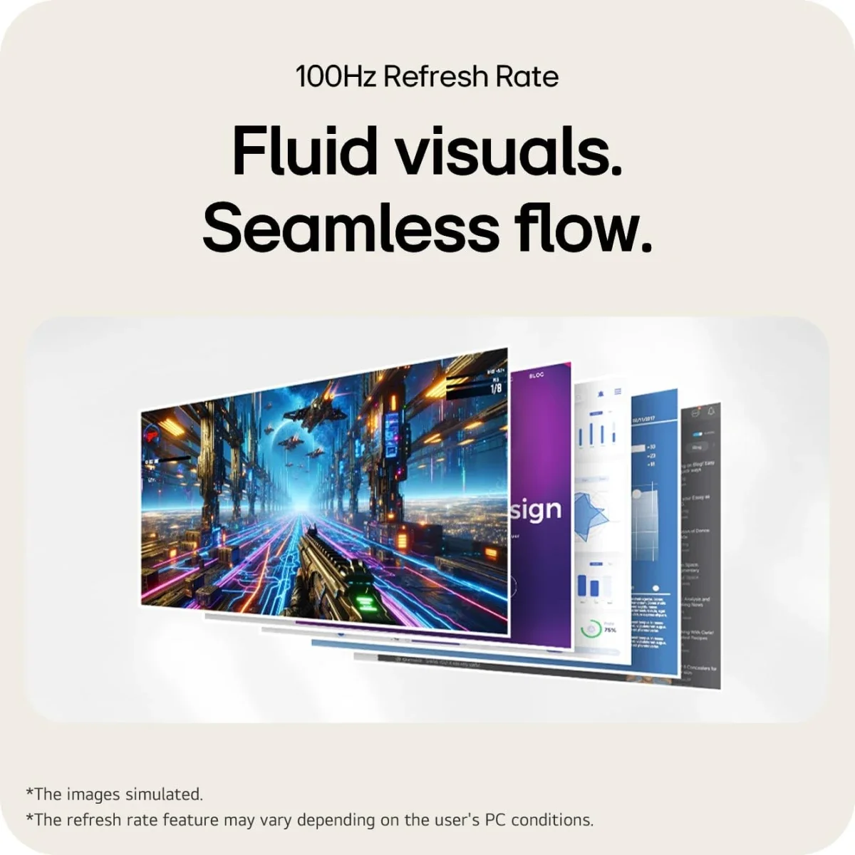 شاشة LG 22U401A مقاس 21.5 إنش IPS بدقة Full HD، 100 هرتز، 1 مللي ثانية، HDR10، HDMI وVGA - أسود - Thumbnail 2