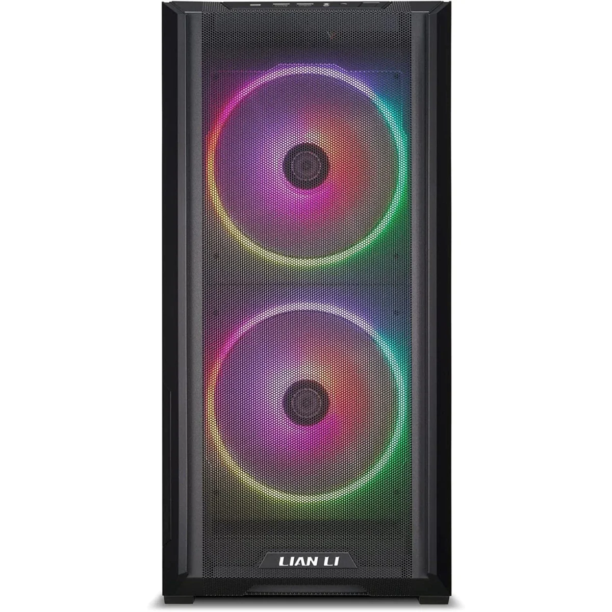 هيكل كمبيوتر LIAN LI LANCOOL 216RX ميد تاور أسود بشبكة ARGB و3 مراوح PWM - Image 2