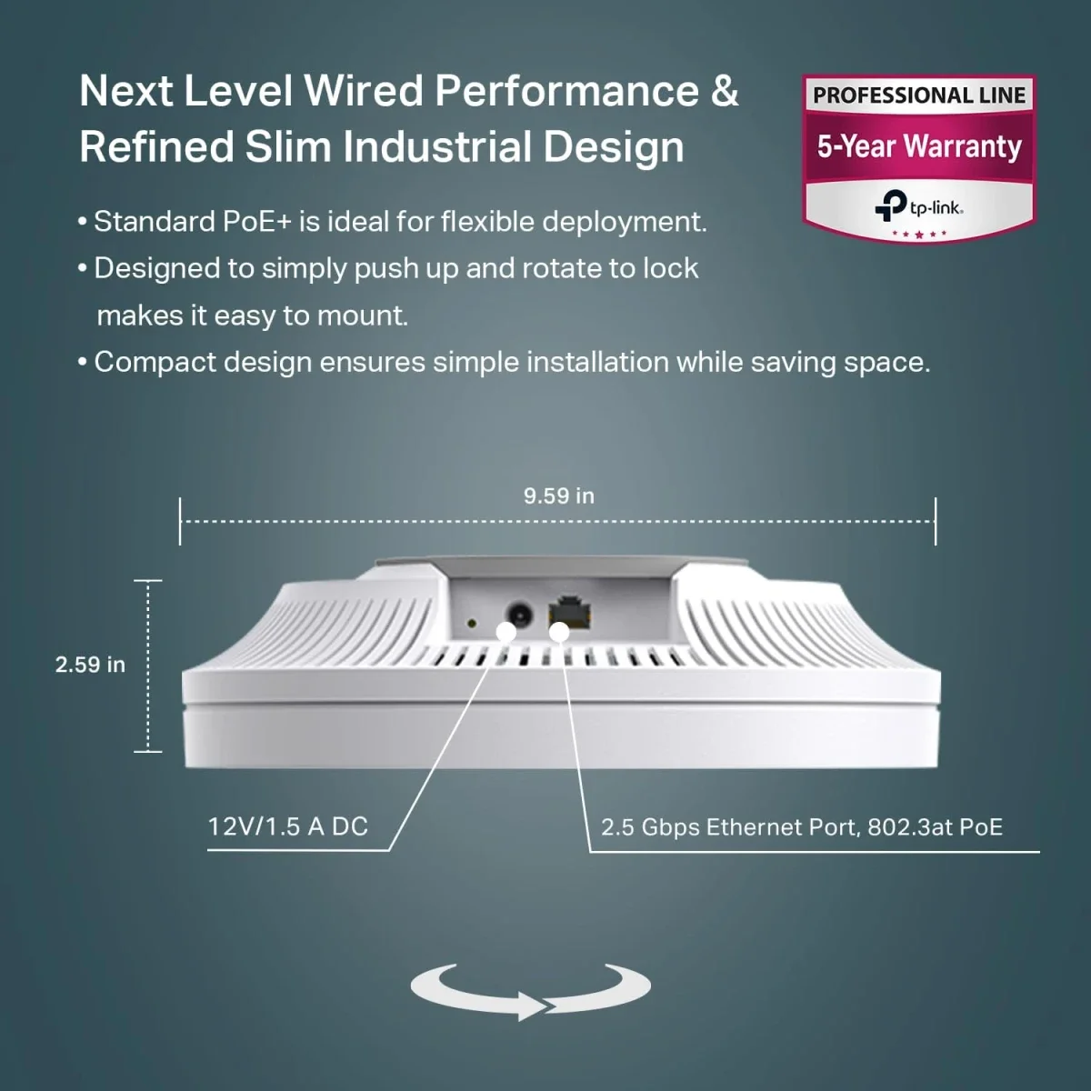 TP-LINK EAP670 Omada Wi-Fi 6 AX5400 2.5G Ceiling Mount Access Point - Thumbnail 3