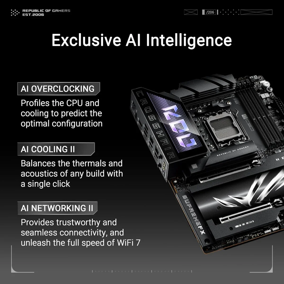 لوحة أم Asus ROG Crosshair X870E Hero AMD AM5 ATX DDR5 Wi‑Fi 7 - Image 2