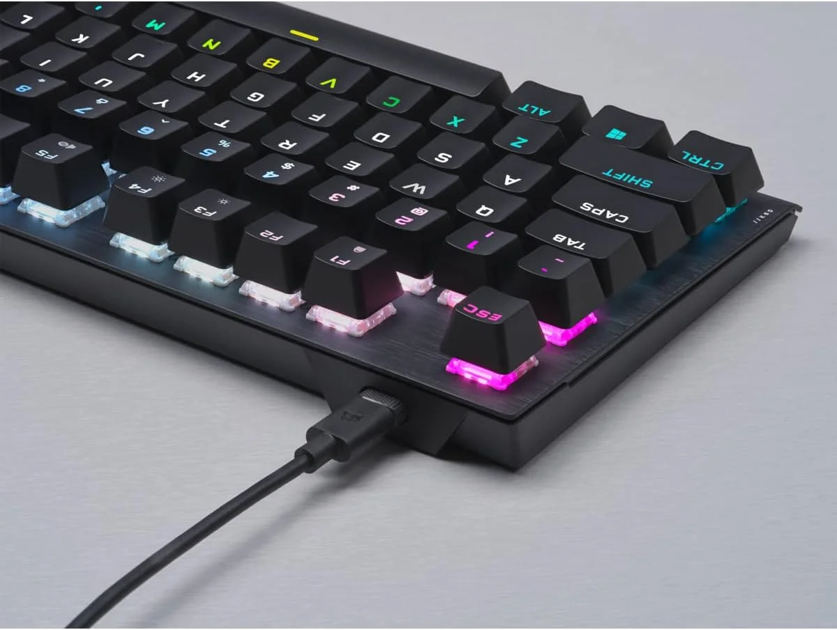 كيبورد ألعاب Corsair K60 PRO TKL RGB بدون لوحة أرقام بسويتشات OPX بصرية ميكانيكية – CH-911D01A-NA - Image 2
