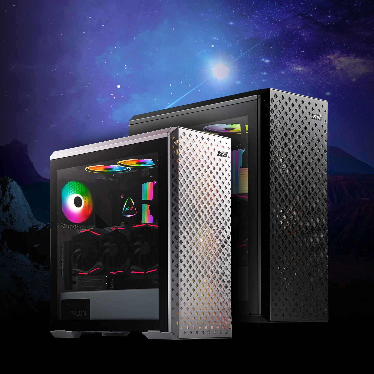 هيكل كمبيوتر XPG DEFENDER PRO متوسط الحجم للألعاب أبيض يدعم E-ATX - Image 4