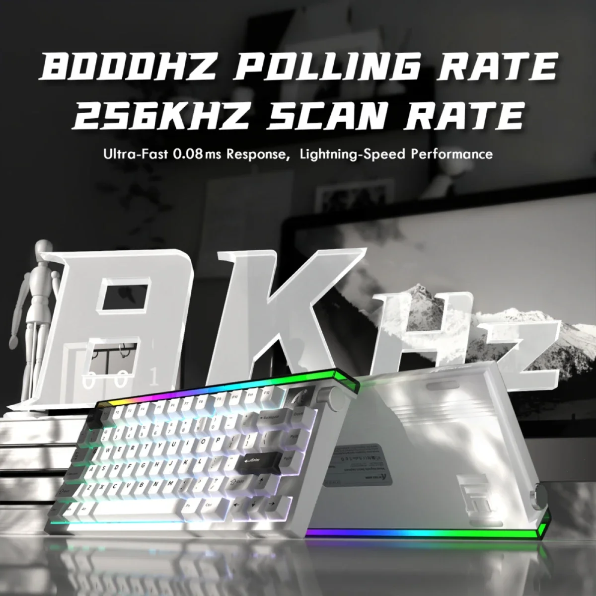 ATTACK SHARK R85 HE 75% Wired Magnetic Gaming Keyboard - Starry White - Image 7