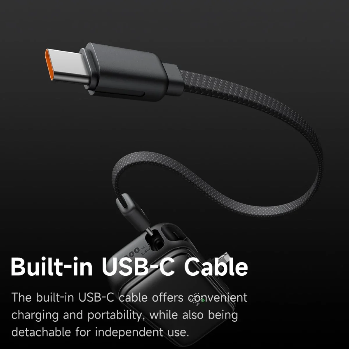 باور بانك Mcdodo MC-7800 MDD Free Kit بسعة 5000mAh وشحن 20W مع قابس iPhone وشاشة رقمية - أسود - Thumbnail 7
