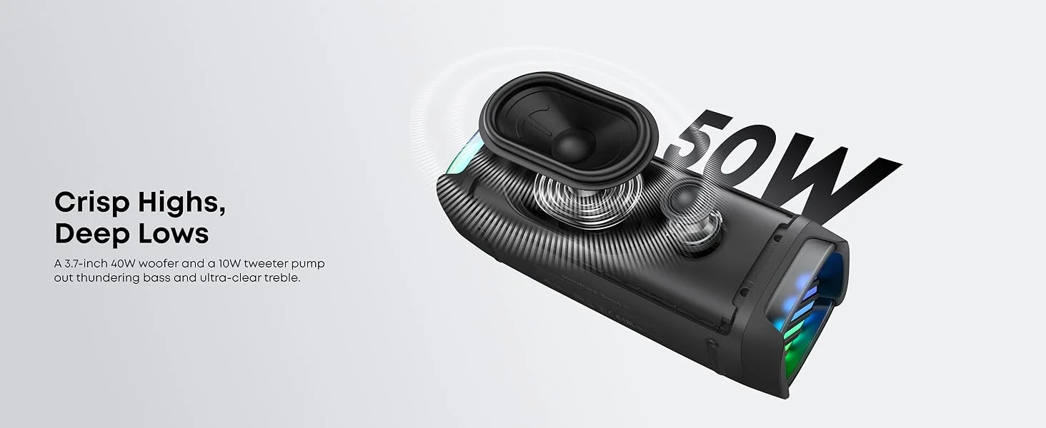 Anker Soundcore Boom 3i 50W Portable Bluetooth Speaker, Black - Thumbnail 11