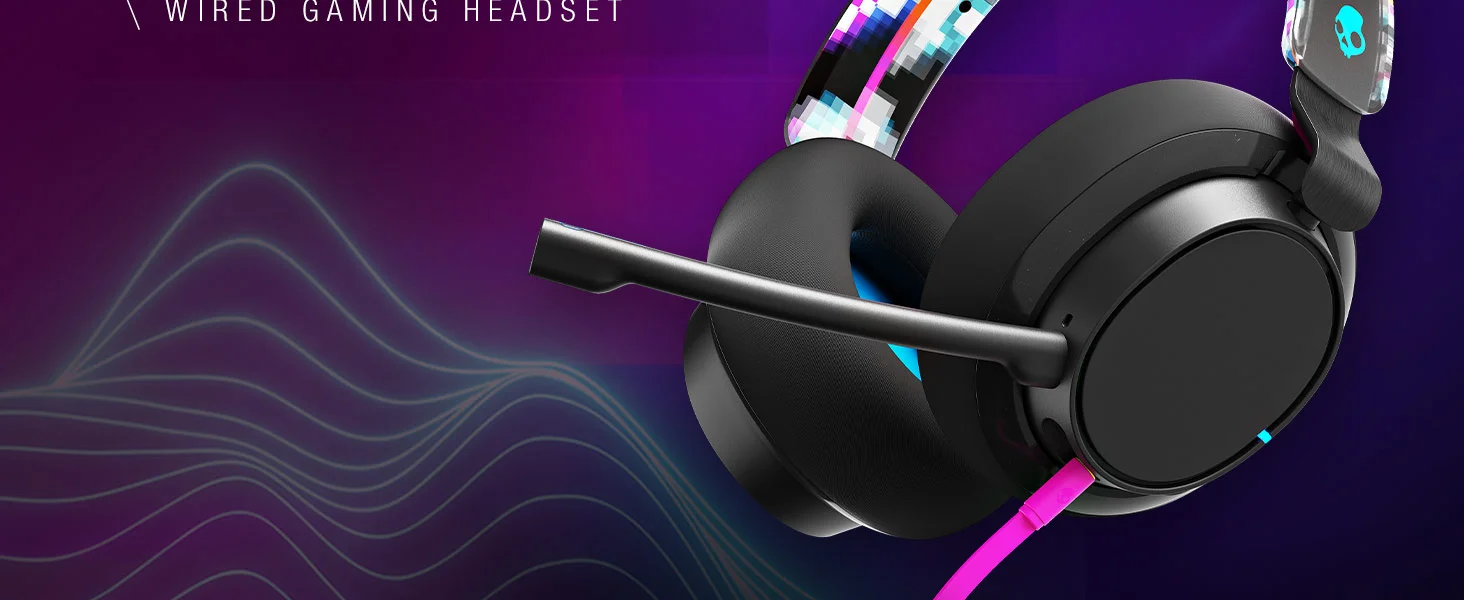سماعة ألعاب Skullcandy SLYR Pro سلكية متعددة المنصات مع ميكروفون قابل للإزالة - Black Digi-Hype - Thumbnail 8