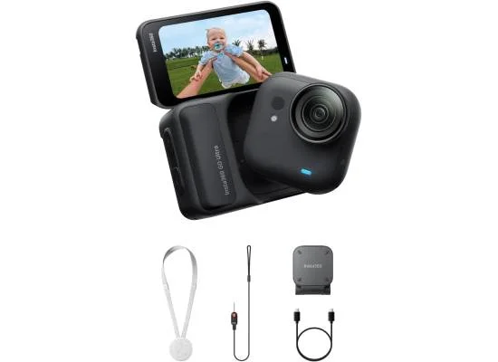 كاميرا Insta360 GO Ultra للتصوير بدون استخدام اليدين 4K60fps، مستشعر 1/1.28 إنش، شريحة AI بدقة 5nm، Action Pod، تثبيت مغناطيسي، مقاومة للماء IPX8، أسود - Thumbnail 7