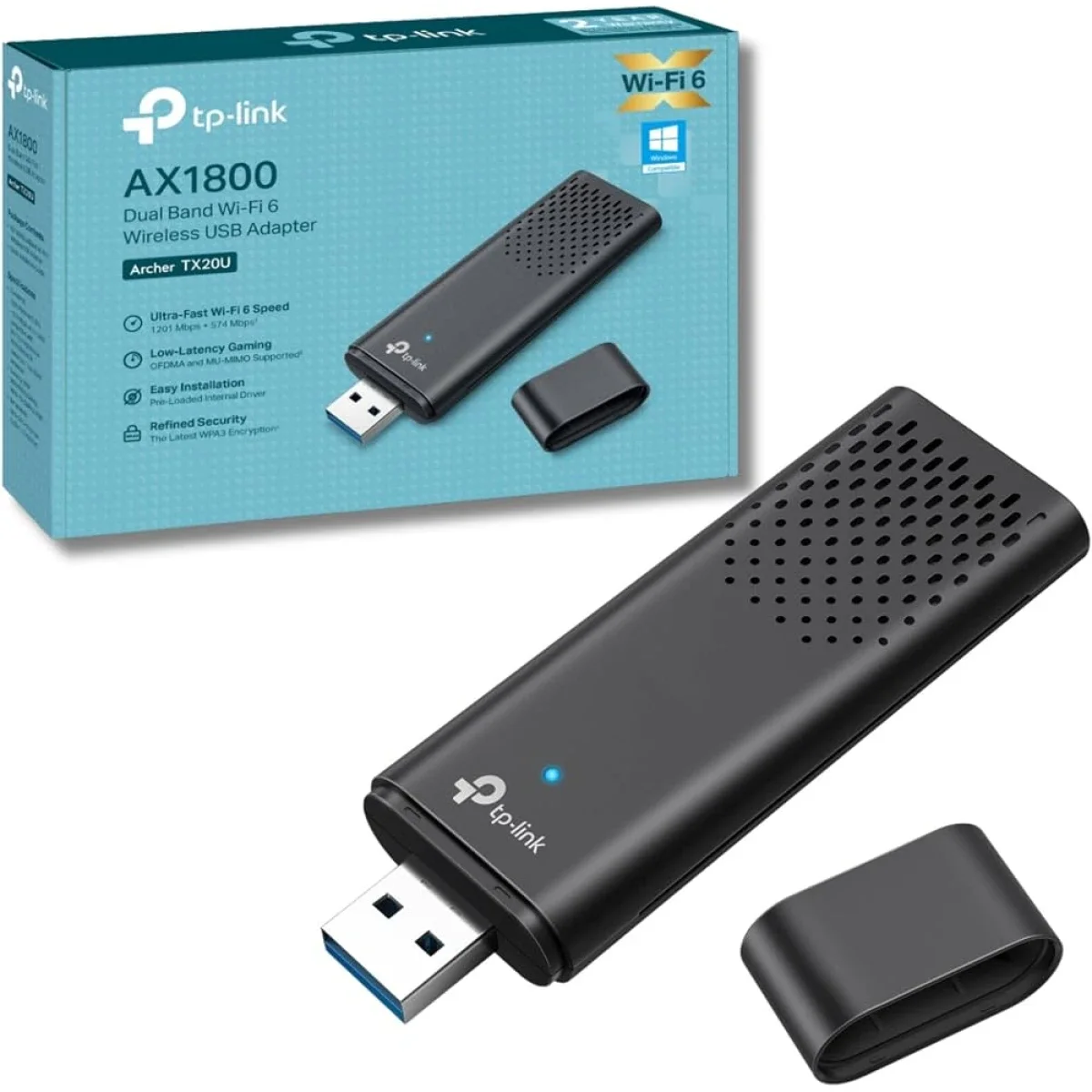 محول لاسلكي TP-LINK Archer TX20U AX1800 Wi-Fi 6 ثنائي النطاق USB 3.0 - Image 3