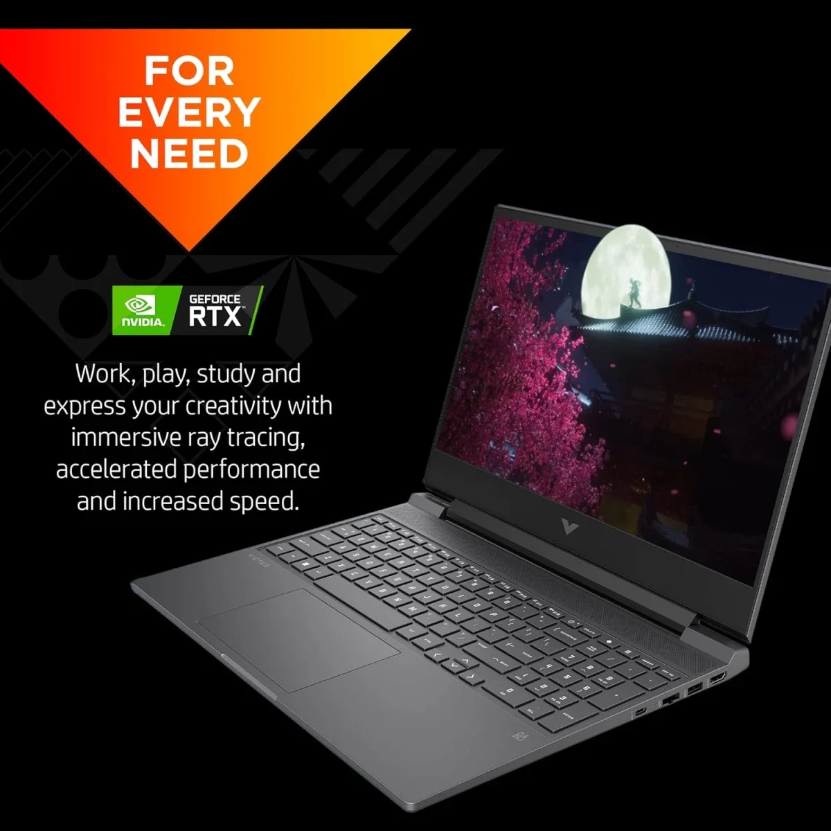 HP Victus 15-fa2082wm Gaming Laptop 15.6-inch FHD 144Hz Core i5-13420H RTX 4050 16GB RAM 512GB SSD Mica Silver - Thumbnail 2