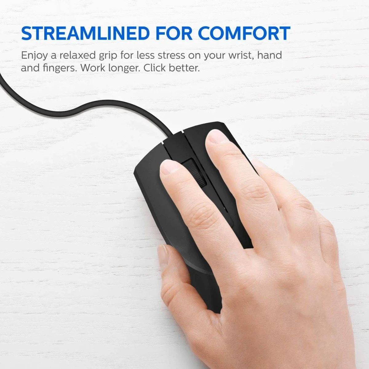 Philips MK234 USB Wired Keyboard and Mouse Combo - Black - Thumbnail 5