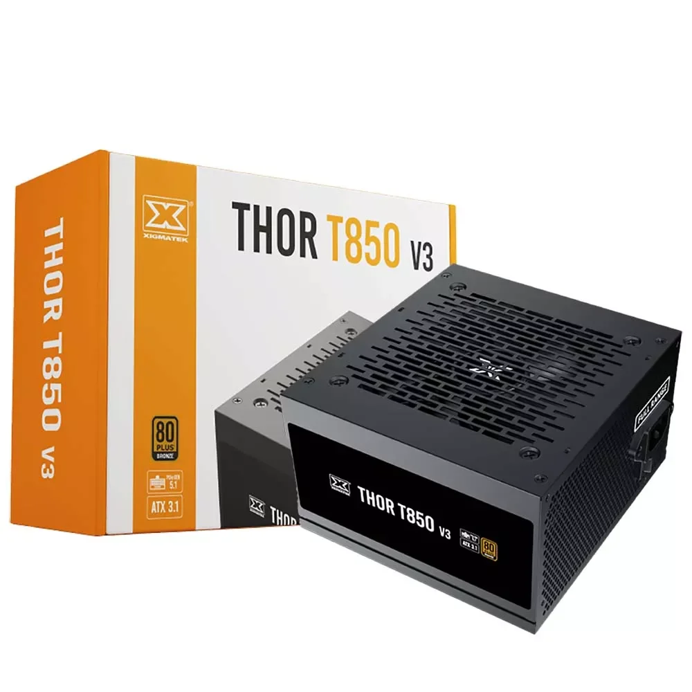 مزود طاقة XIGMATEK Thor T850M V3 850 واط 80+ Bronze بكابلات قابلة للفصل بالكامل EN43345