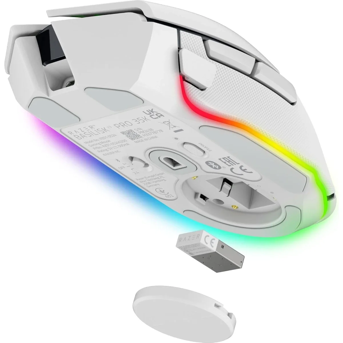 ماوس ألعاب Razer Basilisk V3 Pro 35K لاسلكي أبيض بدقة 35000 DPI - Thumbnail 8