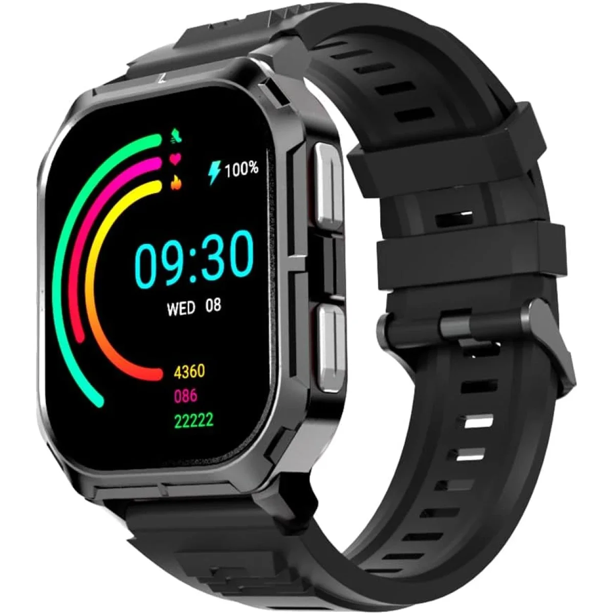 ساعة ذكية HiFuture FutureFit Ultra 3 للمكالمات عبر Bluetooth بشاشة IPS قياس 2.0 إنش - أسود