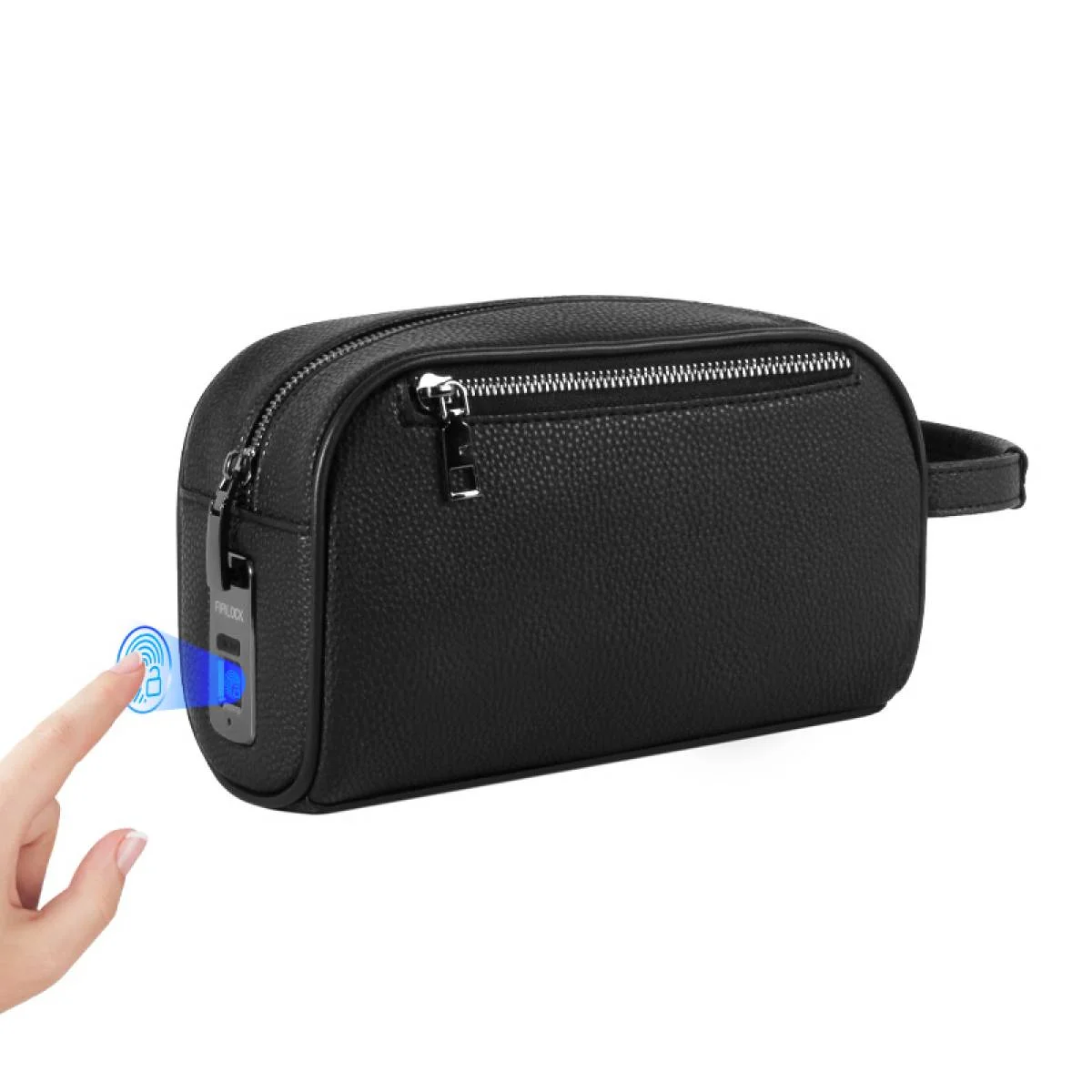 حقيبة كلتش ذكية STECH FL-V2417-PU من جلد PU بفتح البصمة، أسود