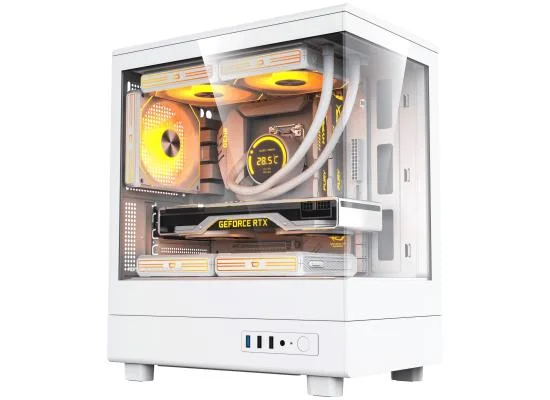 DarkFlash DB330M Micro-ATX Mid-Tower ARGB Gaming Case with 3 Fans - White - Thumbnail 3