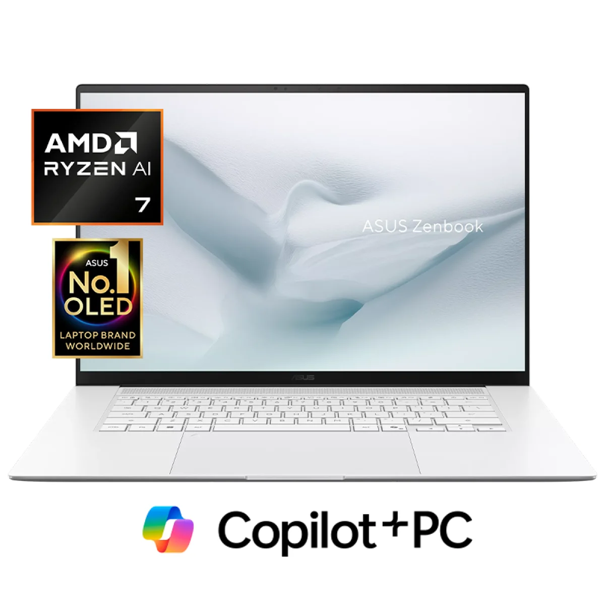 لابتوب Asus UM5606GA-SR137W Zenbook S 16 بمعالج Ryzen AI 7 445 و32GB رام و1TB SSD وشاشة OLED لمس 16 إنش 3K