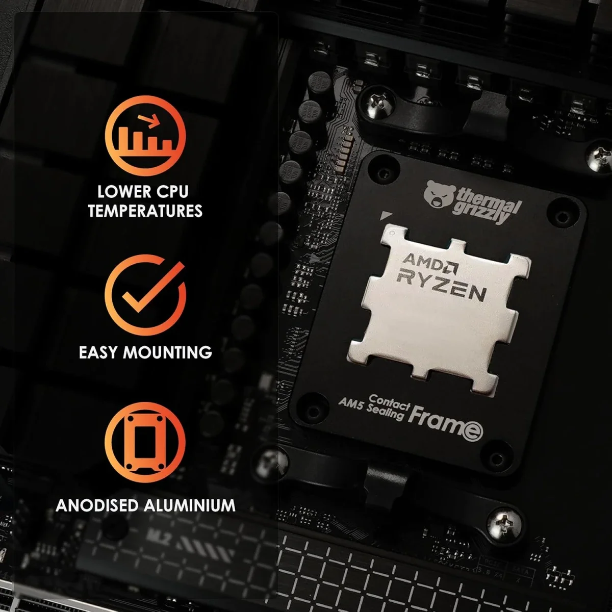 إطار إحكام وتلامس AM5 Thermal Grizzly مع Aeronaut 1g لمعالجات AMD Ryzen 7000 - Thumbnail 4